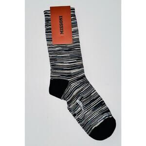Missoni Black/Rainbow Glitter Striped Flamed Socks